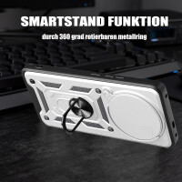 Outdoor Panzer Hülle für Honor Magic 8 Lite Handyhülle Slide Kameraschutz Ringhalter Silber