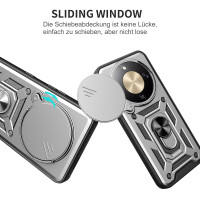 Outdoor Panzer Hülle für Honor Magic 8 Lite Handyhülle Slide Kameraschutz Ringhalter Silber