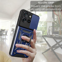 Outdoor Panzer Hülle für Motorola Edge 50 Neo Handyhülle mit Kameraschutz Ringhalter Blau