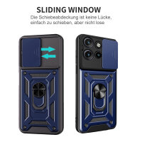 Outdoor Panzer Hülle für Motorola Edge 50 Neo Handyhülle mit Kameraschutz Ringhalter Blau