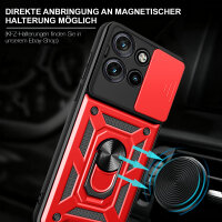 Outdoor Panzer Hülle für Motorola Edge 50 Neo Handyhülle mit Kameraschutz Ringhalter Rot