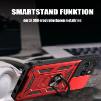 Outdoor Panzer Hülle für Motorola Edge 50 Neo Handyhülle mit Kameraschutz Ringhalter Rot