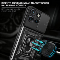Outdoor Panzer Hülle für Motorola Edge 50 Neo Handyhülle mit Kameraschutz Ringhalter Schwarz