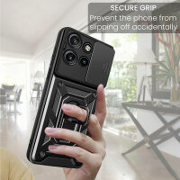 Outdoor Panzer Hülle für Motorola Edge 50 Neo Handyhülle mit Kameraschutz Ringhalter Schwarz