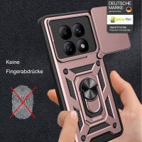 Outdoor Panzer Hülle für Xiaomi Redmi Note 15 4G / 5G Handyhülle mit Kameraschutz Ringhalter Rosegold