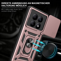 Outdoor Panzer Hülle für Xiaomi Redmi Note 15 4G / 5G Handyhülle mit Kameraschutz Ringhalter Rosegold
