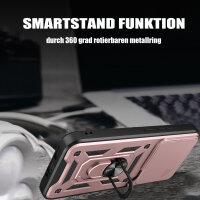 Outdoor Panzer Hülle für Xiaomi Redmi Note 15 4G / 5G Handyhülle mit Kameraschutz Ringhalter Rosegold