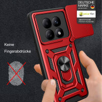 Outdoor Panzer Hülle für Xiaomi Redmi Note 15 4G / 5G Handyhülle mit Kameraschutz Ringhalter Rot