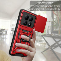 Outdoor Panzer Hülle für Xiaomi Redmi Note 15 4G / 5G Handyhülle mit Kameraschutz Ringhalter Rot