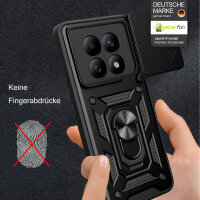 Outdoor Panzer Hülle für Xiaomi Redmi Note 15 4G / 5G Handyhülle mit Kameraschutz Ringhalter Schwarz
