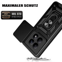 Outdoor Panzer Hülle für Xiaomi Redmi Note 15 4G / 5G Handyhülle mit Kameraschutz Ringhalter Schwarz