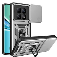 Outdoor Panzer Hülle für Xiaomi Redmi Note 15 4G / 5G Handyhülle mit Kameraschutz Ringhalter Silber