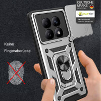 Outdoor Panzer Hülle für Xiaomi Redmi Note 15 4G / 5G Handyhülle mit Kameraschutz Ringhalter Silber
