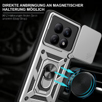 Outdoor Panzer Hülle für Xiaomi Redmi Note 15 4G / 5G Handyhülle mit Kameraschutz Ringhalter Silber