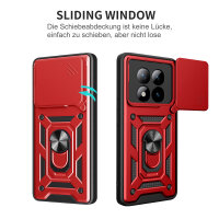 Outdoor Panzer Hülle für Xiaomi Redmi Note 15 Pro 4G Handyhülle mit Kameraschutz Ringhalter Rot