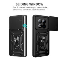 Outdoor Panzer Hülle für Xiaomi Redmi Note 15 Pro 4G Handyhülle mit Kameraschutz Ringhalter Schwarz