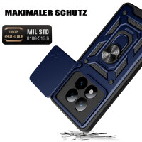Outdoor Panzer Hülle für Xiaomi Redmi Note 15 Pro 5G Handyhülle mit Kameraschutz Ringhalter Blau