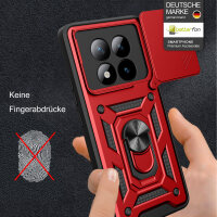 Outdoor Panzer Hülle für Xiaomi Redmi Note 15 Pro 5G Handyhülle mit Kameraschutz Ringhalter Rot