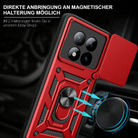 Outdoor Panzer Hülle für Xiaomi Redmi Note 15 Pro 5G Handyhülle mit Kameraschutz Ringhalter Rot