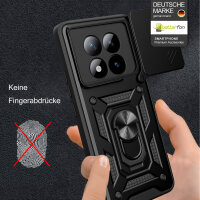 Outdoor Panzer Hülle für Xiaomi Redmi Note 15 Pro 5G Handyhülle mit Kameraschutz Ringhalter Schwarz