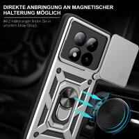 Outdoor Panzer Hülle für Xiaomi Redmi Note 15 Pro 5G Handyhülle mit Kameraschutz Ringhalter Silber