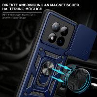 Outdoor Panzer Hülle für Xiaomi Redmi Note 15 Pro+ Handyhülle mit Kameraschutz Ringhalter Blau