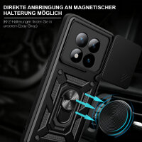 Outdoor Panzer Hülle für Xiaomi Redmi Note 15 Pro+ Handyhülle mit Kameraschutz Ringhalter Schwarz