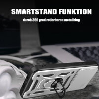 Outdoor Panzer Hülle für Xiaomi Redmi Note 15 Pro+ Handyhülle mit Kameraschutz Ringhalter Silber