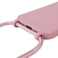 Handykette für Samsung Galaxy S26 Hanyhülle mit Band Hülle mit Kodel Smartphone Halskette in Rosa
