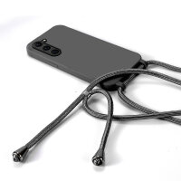 Handykette für Samsung Galaxy S26 Hanyhülle mit Band Hülle mit Kodel Smartphone Halskette in Schwarz