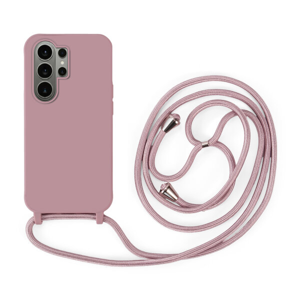 Handykette für Samsung Galaxy S26 Ultra Hanyhülle mit Band Hülle mit Kodel Smartphone Halskette in Rosa
