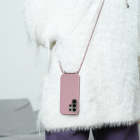 Handykette für Samsung Galaxy S26 Ultra Hanyhülle mit Band Hülle mit Kodel Smartphone Halskette in Rosa