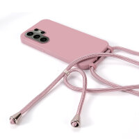 Handykette für Samsung Galaxy S26 Ultra Hanyhülle mit Band Hülle mit Kodel Smartphone Halskette in Rosa