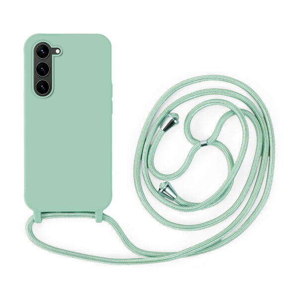 Handykette für Samsung Galaxy S26 Plus Hanyhülle mit Band Hülle mit Kodel Smartphone Halskette in Mintgrün