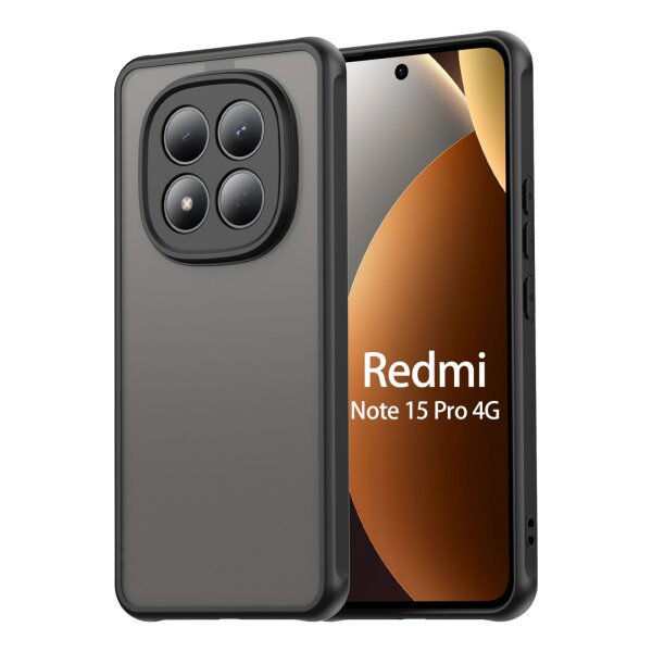 Handyhülle für Xiaomi Redmi Note 15 Pro 4G Matt Stoßfest Schutzhülle Back cover in Schwarz
