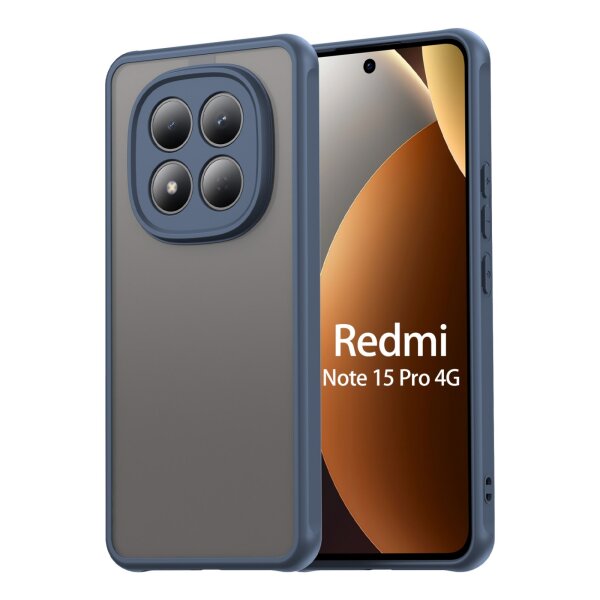 Handyhülle für Xiaomi Redmi Note 15 Pro 4G Matt Stoßfest Schutzhülle Back cover in Blau
