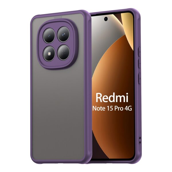 Handyhülle für Xiaomi Redmi Note 15 Pro 4G Matt Stoßfest Schutzhülle Back cover in Lila