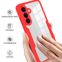 360° Grad Hülle für Samsung Galaxy S26 vollschutz mit Integriertem Displayschutz Rot