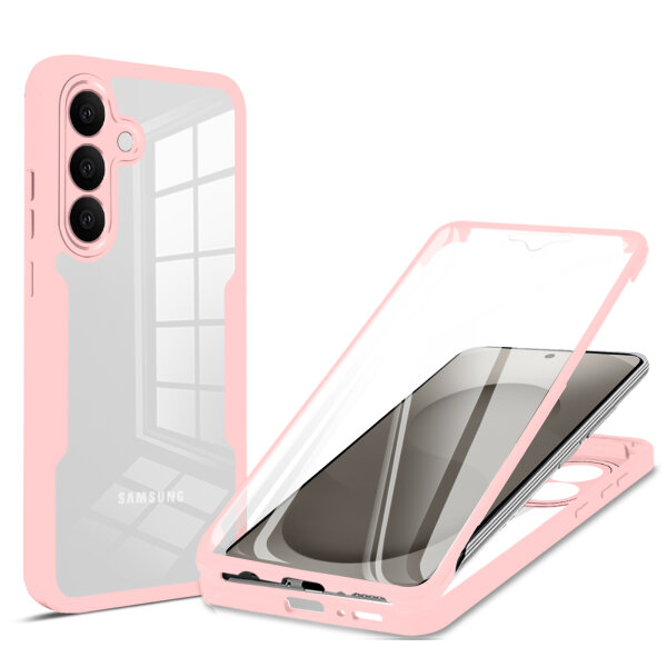 360° Grad Hülle für Samsung Galaxy S26 vollschutz mit Integriertem Displayschutz Rosa