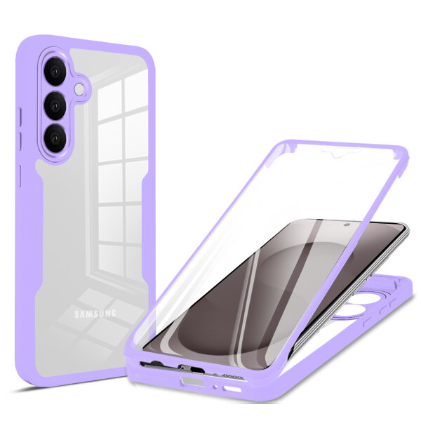 360° Grad Hülle für Samsung Galaxy S26 vollschutz mit Integriertem Displayschutz Lila