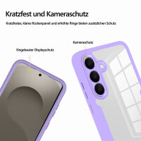 360° Grad Hülle für Samsung Galaxy S26 vollschutz mit Integriertem Displayschutz Lila