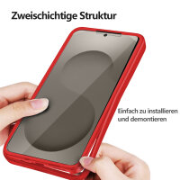 360° Grad Hülle für Samsung Galaxy S26+ vollschutz mit Integriertem Displayschutz Rot