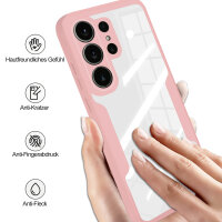 360° Grad Hülle für Samsung Galaxy S26 Ultra vollschutz mit Integriertem Displayschutz Rosa