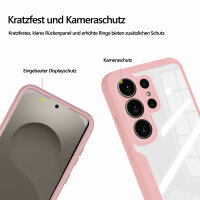 360° Grad Hülle für Samsung Galaxy S26 Ultra vollschutz mit Integriertem Displayschutz Rosa