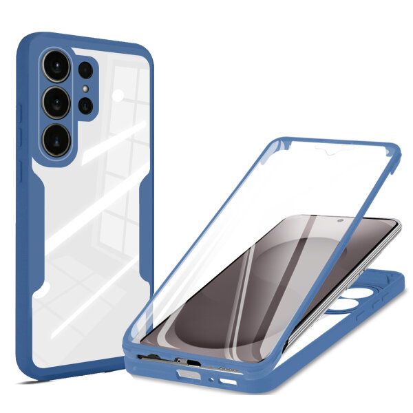 360° Grad Hülle für Samsung Galaxy S26 Ultra vollschutz mit Integriertem Displayschutz Blau