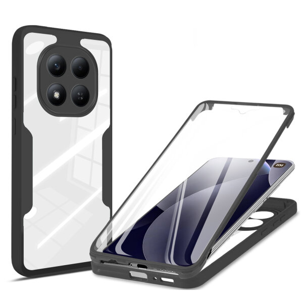 360° Grad Hülle für Xiaomi Redmi Note 15 Pro 5G vollschutz Integriertem Displayschutz in Schwarz