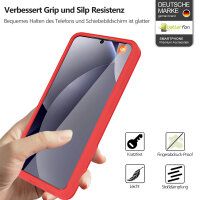 360° Grad Hülle für Xiaomi Redmi Note 15 Pro 5G vollschutz Integriertem Displayschutz in Rot