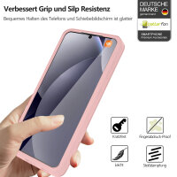 360° Grad Hülle für Xiaomi Redmi Note 15 Pro 5G vollschutz Integriertem Displayschutz in Rosa