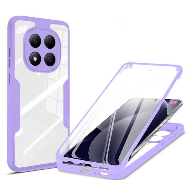 360° Grad Hülle für Xiaomi Redmi Note 15 Pro 4G vollschutz Integriertem Displayschutz in Lila