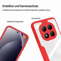 360° Grad Hülle für Xiaomi Redmi Note 15 Pro+ vollschutz Integriertem Displayschutz in Rot